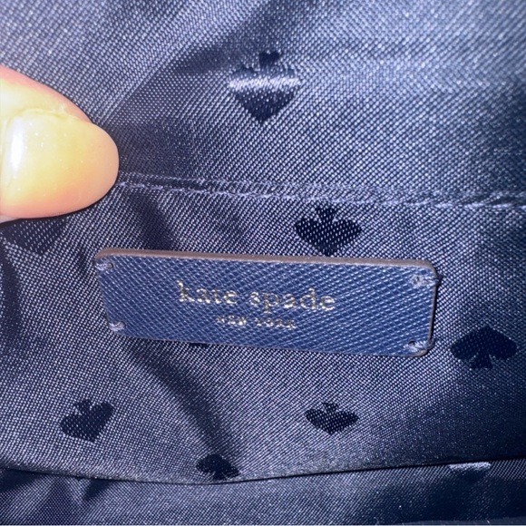 Kate Spade Navy & Green Crossbody | J183 | Gold Chain Strap | Like New - Picture 13 of 14